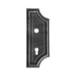 63.131.90.50 - Ozdobný zámkový štítek pro dveře a vrata, 272x125x2,5 mm, rozteč 90 mm, pravý