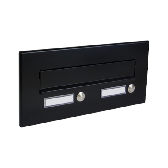 DOLS ČD-3 RAL9005 - čelní deska poštovní schránky k zazdění, s 2x jmenovkou a 2x zvonkovým tlačítkem, antracit