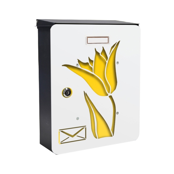 MIA box Tulip Y - poštovní schránka s výměnným krytem a jmenovkou, tulipán