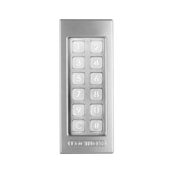 LOCINOX SlimStone-2 ZILV - osvětlená vyhřívaná kódová klávesnice se dvěma relé, stříbrná