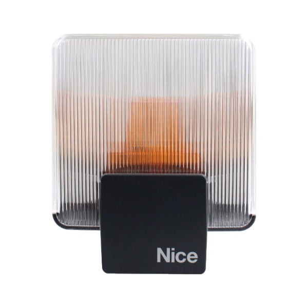 NICE ELAC - výstražný blikající LED maják s anténou, 230 V AC, k pohonu brány a vrat, výstražná lampa