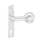 Feldmann 56642-240 - nerezová pevná lomená dveřní koule s hranatým štítkem pro cylindrickou vložku, pro křídlové branky a dveře