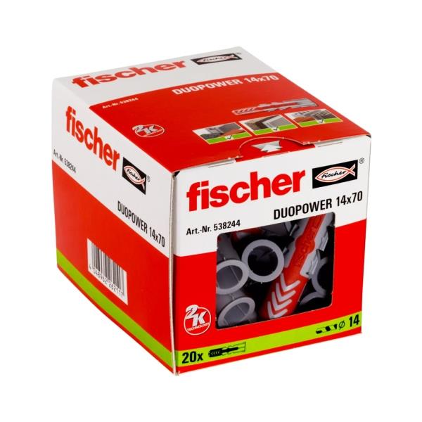 Fischer DUOPOWER 14x70 mm (balení 20 ks) - univerzální uzlovací hmoždinky