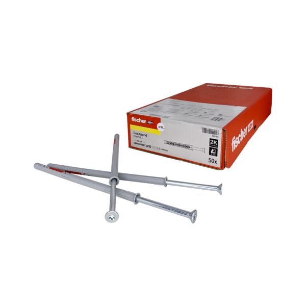 Fischer DuoXpand 10x180 T (balení 50 ks) – rámové hmoždinky s pozinkovaným šroubem se zápustnou hlavou TORX T40