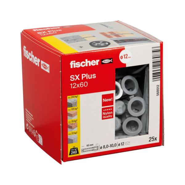 Fischer SX Plus 12x60 mm (balení 25 ks) - rozpínací hmoždinky