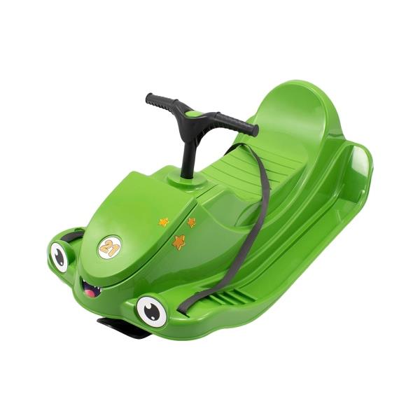 KHW Snow Quad green - dětské plastové sáňky s řídítky, zelené