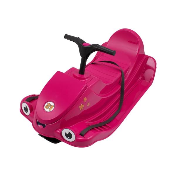 KHW Snow Quad pink - dětské plastové sáňky s řídítky, růžové