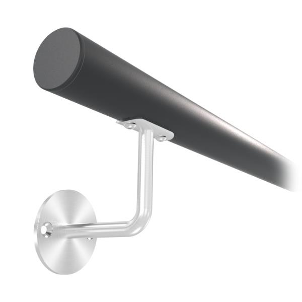 KP-42311 - lakované zábradlí na stěnu, nerezové madlo pr. 42,4 mm, antracit RAL7016, kulaté držáky