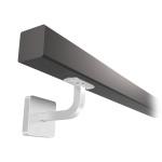 KP-43561_300 - lakované zábradlí na stěnu, nerezové madlo pr. 40x40 mm, černé RAL9005, hranaté držáky s krycí rozetou, délka 300 cm