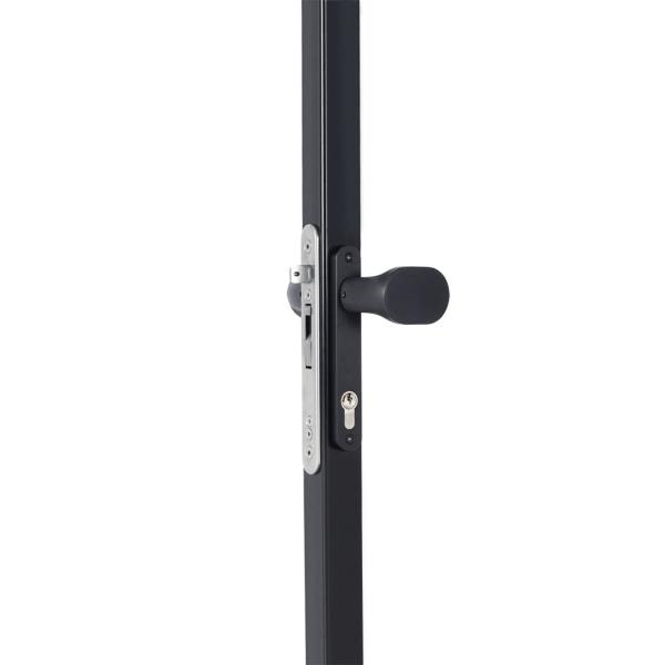 LOCINOX 3006PAD – hliníková klika se štítem na křídlové branky, pevná/otočná, černá