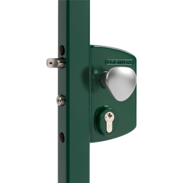 LOCINOX LEKQ 6005 - komplet zámkové krabice pro profil 60 až 80 mm, s funkcí otvírače, Fail Open, pro křídlové branky, zelený
