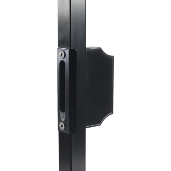 LOCINOX SPKZ TK 9005 - zapadací plech pro profil 40 mm, pro křídlové branky, černý, s okrasným pouzdrem