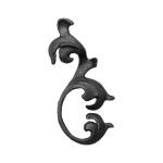 Ozdobný list pro kovaný plot, bránu, zábradlí a mříže 52.024, 180x85 x 4 mm, pravý