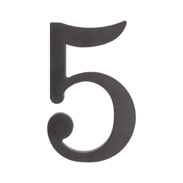 PSG 64.135 - plastová 3D číslice 5, číslo na dům, výška 180 mm, černá