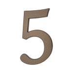 PSG 64.145 - hliníková 3D číslice 5, číslo na dům, výška 190 mm, hnědá