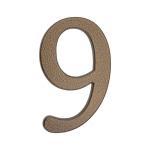 PSG 64.149 - hliníková 3D číslice 9, číslo na dům, výška 190 mm, hnědá