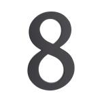 PSG 64.158 - hliníková 3D číslice 8, číslo na dům, výška 190 mm, černá