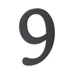PSG 64.159 - hliníková 3D číslice 9, číslo na dům, výška 190 mm, černá