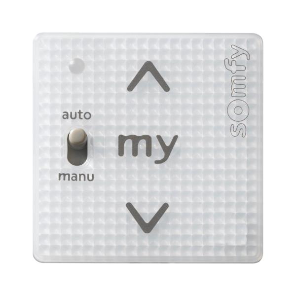 Somfy Smoove A/M Pure Shine io – nástěnný jednokanálový dotykový ovladač s A/M přepínačem, bez rámečku