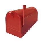 USA1RO - poštovní schránka, americká s vlaječkou a stojanem, červená