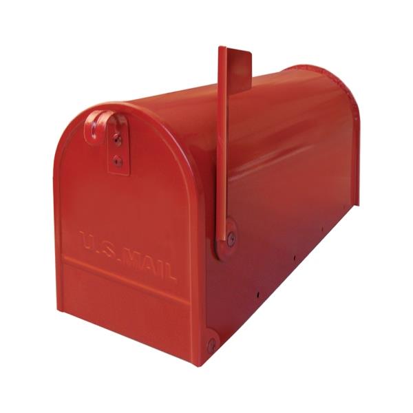 USA1RO - poštovní schránka, americká s vlaječkou a stojanem, červená