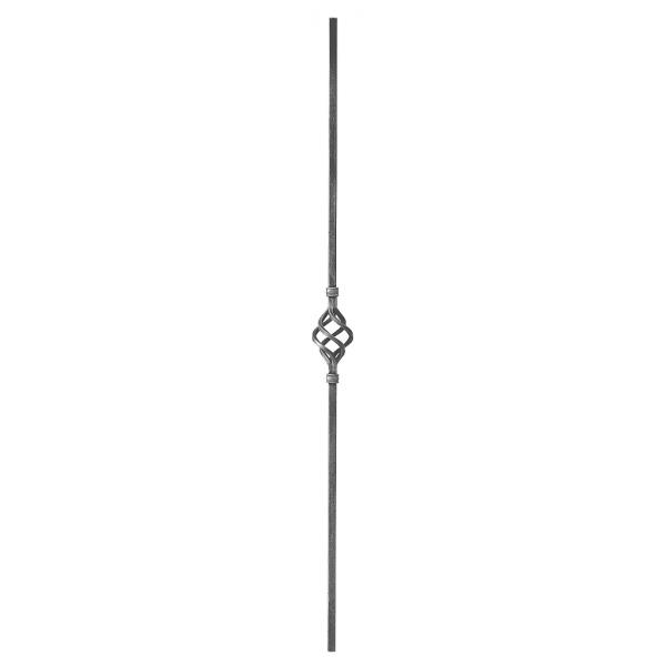 Zdobená tyč 21.022 pro kované ploty, brány a zábradlí, 1000 mm, pr.12x12 mm