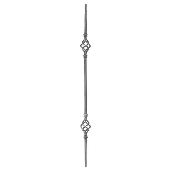 Zdobená tyč pro kované ploty, brány a zábradlí 21.023, 1000 mm, pr.12x12 mm