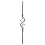 Zdobená tyč pro kované ploty, brány a zábradlí 21.117, 950x95 mm, pr.12x12 mm
