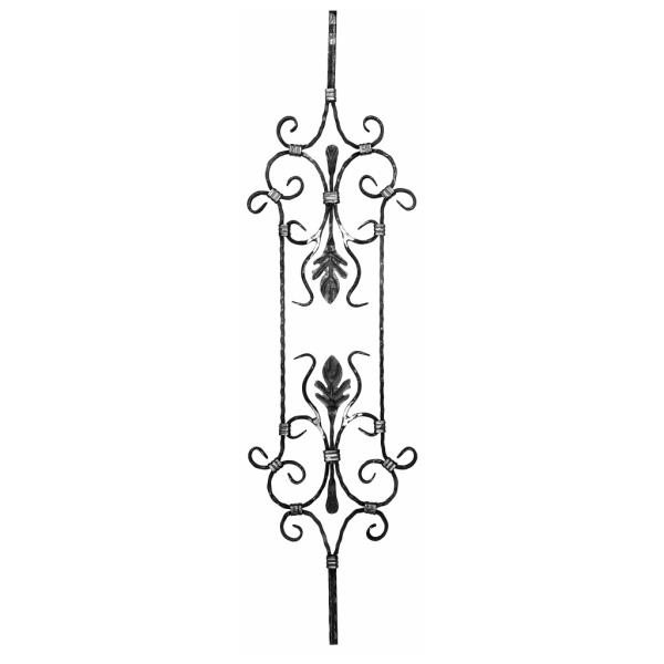 Zdobená tyč pro kované ploty, brány a zábradlí 21.119, 950x270 mm, pr.12x12 mm