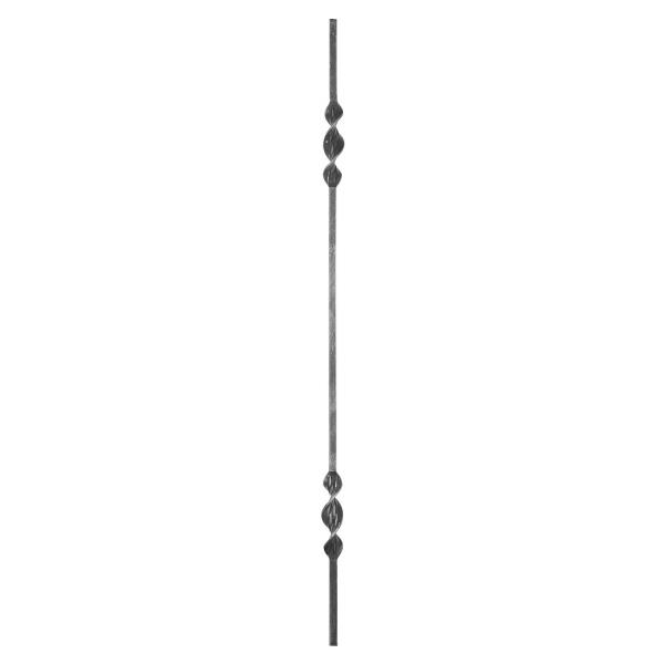 Zdobená tyč pro kované ploty, brány a zábradlí 22.014, 900x30 mm, pr.12x12 mm