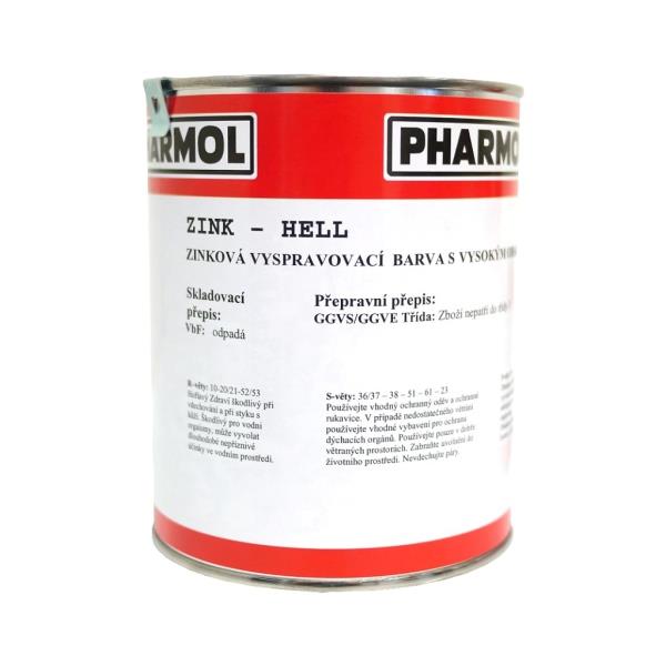 Zinková antikorozní barva Pharmol Zink Hell, 1 litr, proti reznutí a korozi kovů včetně oceli
